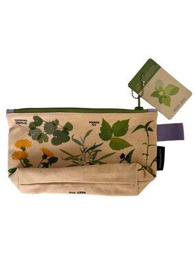 The Unemployed Philosophers Guild Weed Bag Canvas Pouch Green Floral Print #5398